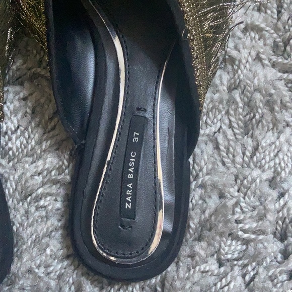 Gold and black fringed mules - Picture 4 of 5
